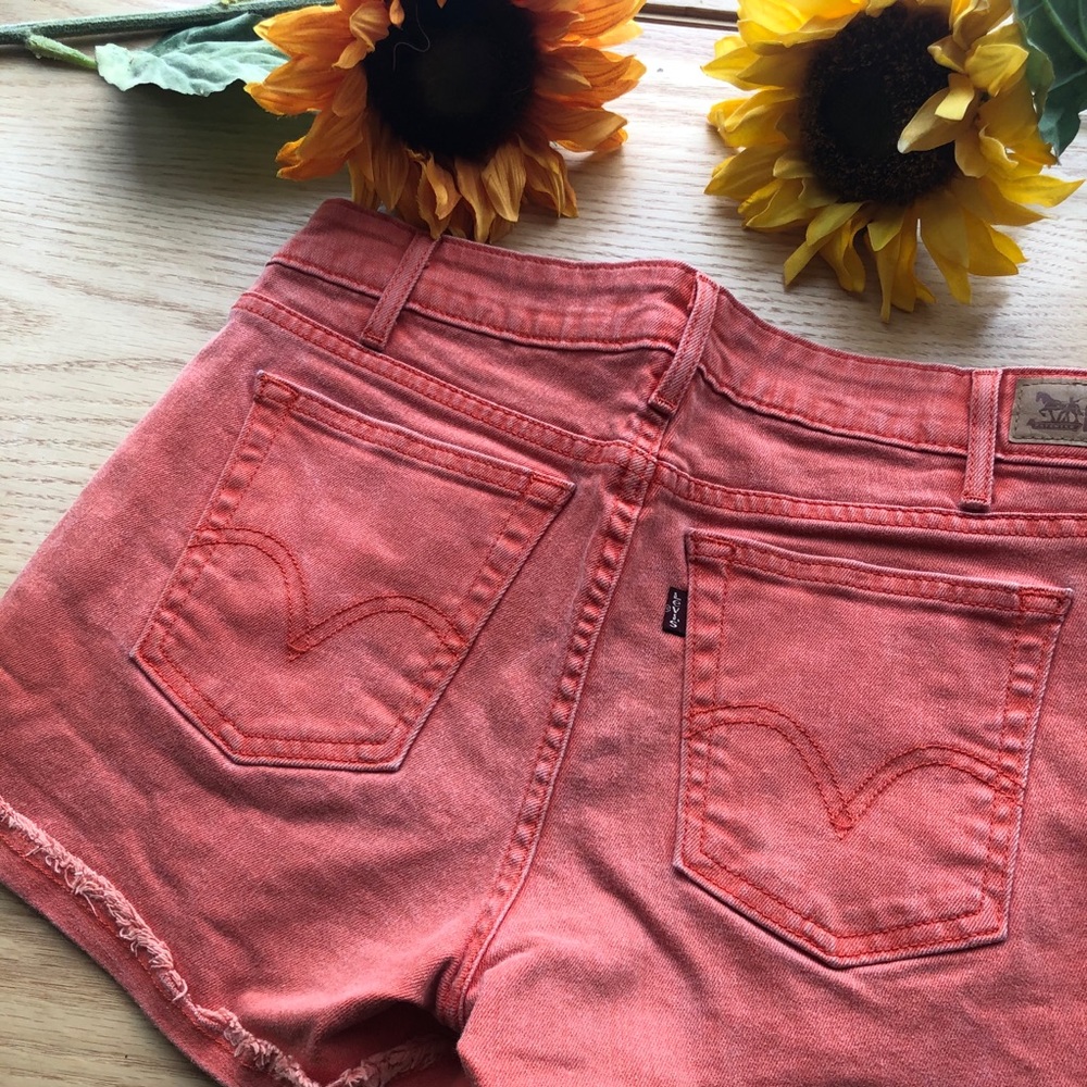 Levi’s vintage coral jean shorts